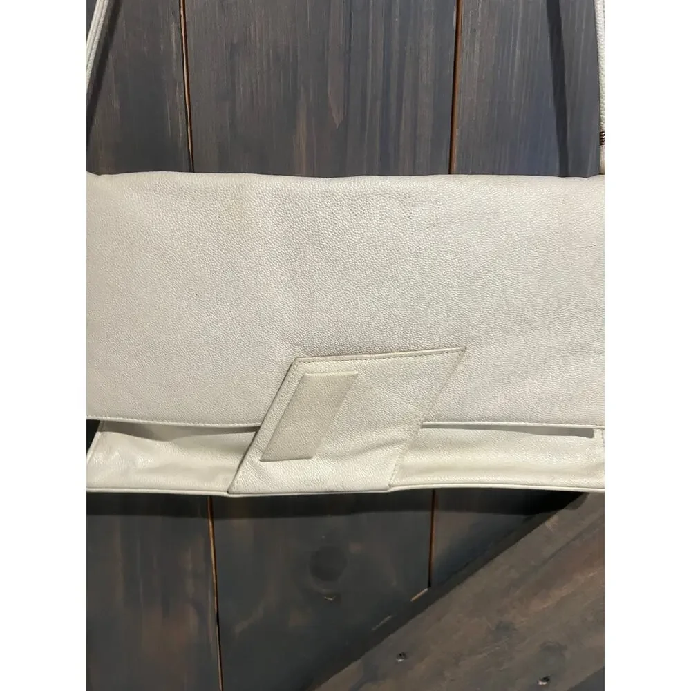 Vintage Y2K Green Mountain Purse Ivory Cream Snap Closure Retro Shoulder Bag 90s